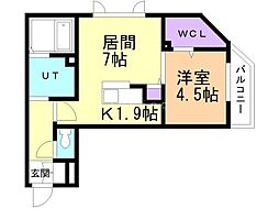 札幌市北区北二十八条西4丁目マンション 1LDKの間取図画像