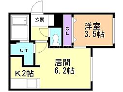 札幌市北区麻生町2丁目マンション 1LDKの間取図画像