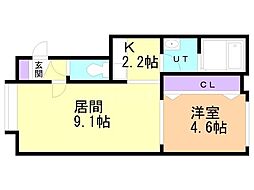 ストリーブ21 1LDKの間取図画像