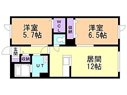 シャーメゾンフィールトロイメ 2LDKの間取図画像