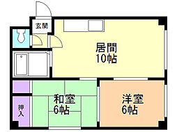 ラフォーレ40 2LDKの間取図画像