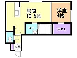 ラベイユドール 1LDKの間取図画像