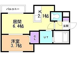RAFION26 1LDKの間取図画像