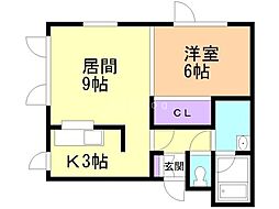 サンシティ20 1LDKの間取図画像