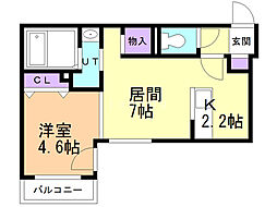 AssoLussoASABU 1LDKの間取図画像