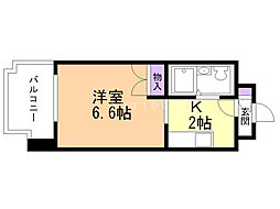 あおばビルN25 1Kの間取図画像