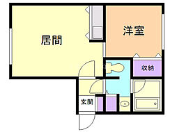 タカラノースデュオ 1LDKの間取図画像