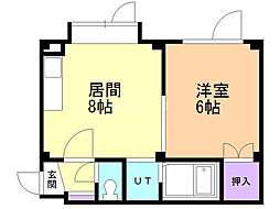 メゾン麻生 1LDKの間取図画像
