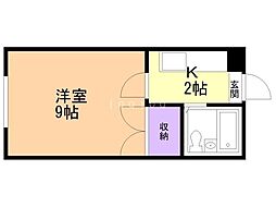 パル・コート 1Kの間取図画像