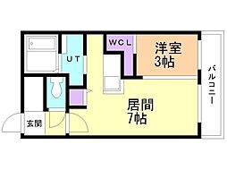 札幌市北区北二十一条西2丁目マンション 1LDKの間取図画像