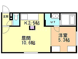 TiAMON22 1LDKの間取図画像