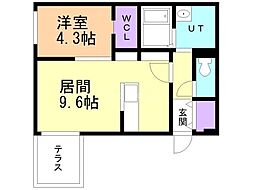 札幌市北区北二十三条西2丁目マンション 1LDKの間取図画像