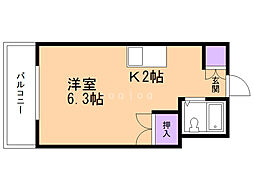 フェルム・アンソレイユ 1Kの間取図画像