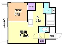スペチアーレ札幌 1LDKの間取図画像