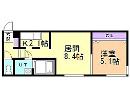 アクシズ171 1LDKの間取図画像