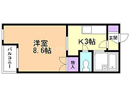 メゾン元町 1Kの間取図画像