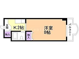 メゾン・ド・グルー 1Kの間取図画像