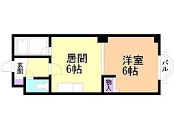 ハイムリーベ2 1DKの間取図画像