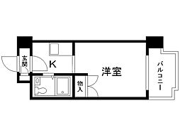 あおばビルN25 1Kの間取図画像