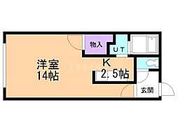アーブル麻生 1Kの間取図画像