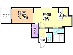 リッツグランデN23 1LDKの間取図画像
