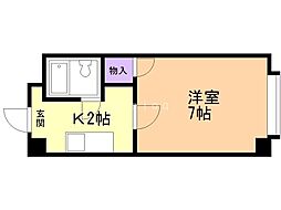 ノースヴィラN27 1Kの間取図画像