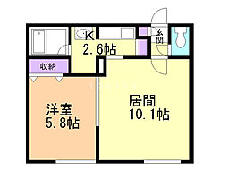 PLATACARAN22 1LDKの間取図画像