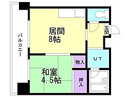 第53松井ビル 1DKの間取図画像