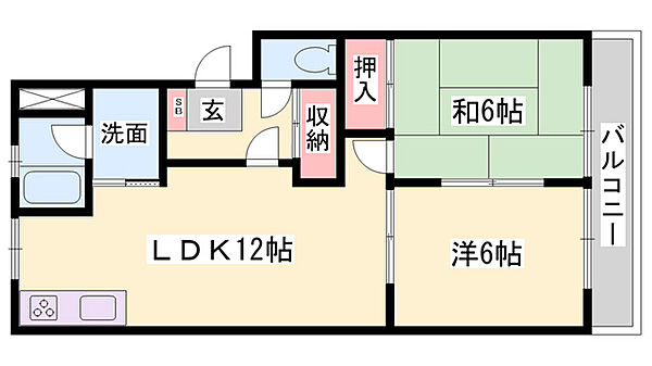 エコーハイツエム ｜兵庫県たつの市龍野町堂本(賃貸マンション2LDK・2階・49.80㎡)の写真 その2