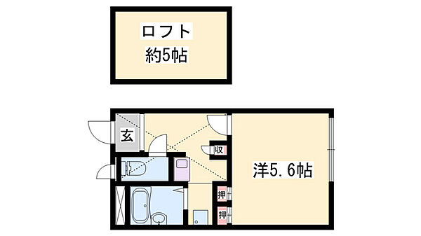 アベニュー高町 ｜兵庫県姫路市飾磨区高町1丁目(賃貸アパート1K・1階・20.28㎡)の写真 その2