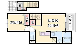 Ｋ＆ＹIII  ｜ 兵庫県姫路市北平野1丁目（賃貸アパート1LDK・2階・41.27㎡） その2