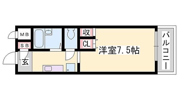 アドバンス城北 ｜兵庫県姫路市城北新町1丁目(賃貸マンション1K・2階・22.40㎡)の写真 その2