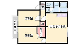 サンハイム下手野A  ｜ 兵庫県姫路市下手野3丁目（賃貸アパート2LDK・2階・52.58㎡） その2