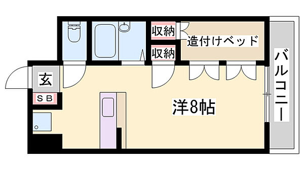 ロッキーコートナカヤ ｜兵庫県姫路市南条(賃貸マンション1R・2階・24.71㎡)の写真 その2