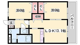 ハイツエトワール  ｜ 兵庫県姫路市香寺町犬飼（賃貸アパート2LDK・2階・57.75㎡） その2