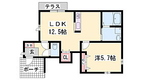 シャーメゾンリバージュ  ｜ 兵庫県姫路市辻井5丁目（賃貸アパート1LDK・1階・44.39㎡） その2