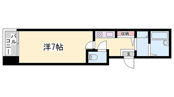 シャトー三和船場 ｜兵庫県姫路市小姓町(賃貸マンション1K・3階・19.55㎡)の写真 その2