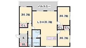 BELLE　FLAT阿保  ｜ 兵庫県姫路市阿保（賃貸アパート3LDK・2階・86.18㎡） その1