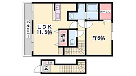 カルティエ 幸 B  ｜ 兵庫県姫路市阿保（賃貸アパート1LDK・2階・46.28㎡） その2