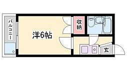 アルファ嬉野 1Kの間取図画像