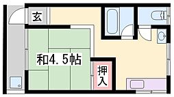 アパート 1DKの間取図画像