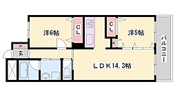 BLUE-S 2LDKの間取図画像