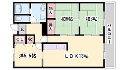 高楽ハイツ 3LDKの間取図画像