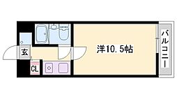 ダイアパレス姫路大手前通西 1Kの間取図画像
