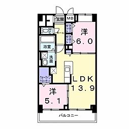 KUNIO 2LDKの間取図画像