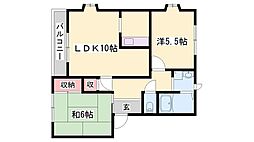 銀の馬車道壱番館D棟 2LDKの間取図画像