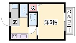 サンシティアイン ワンルームの間取図画像