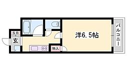 M&Kウレシノ 1Kの間取図画像