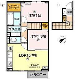 D-ROOM上滝野 2LDKの間取図画像
