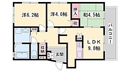 ハッピーコートミタチ 3LDKの間取図画像